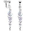Handcrafted Austrian Crystal Sterling Icicle Drop Clip Earrings