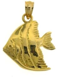 Dazzlers Solid 14 karats Gold Angelfish Charm Pendant available in three colors from jewelsberry (weights: 1.8 grams only)