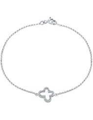 0.09 total carat Round Cut Diamond Designer Cross Bracelet in 14k Gold