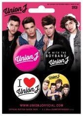 Official Union J Badge Pack (Set of 4 x 38mm Pin Button Badges)