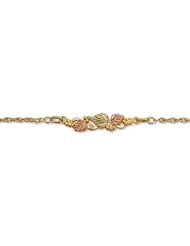 Landstroms Black Hills Gold Ankle Bracelet with Leaves and Grapes - 07266A