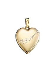 Solid 14K Yellow Gold "Sweetheart" with Cascade of Hearts Locket 3/4 inch x 3/4 inch in Solid 14K Yellow Gold