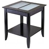 Syrah End Table with Frosted Glass, Shelf