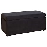 Baby York Microfiber Storage Ottoman in Black