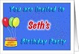 Seth's Birthday, Invitation to the Party Card