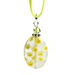 Traditional Millefiori Murano Glass Pendant - Olive Yellow