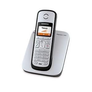 Siemens Gigaset C380 ECO schnurloses DECT Telefon mit beleuchtetem Farbdisplay, titanium
