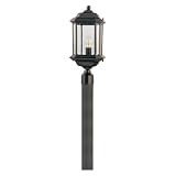 Sea Gull Kent Outdoor Post Lantern - 20H in. Black