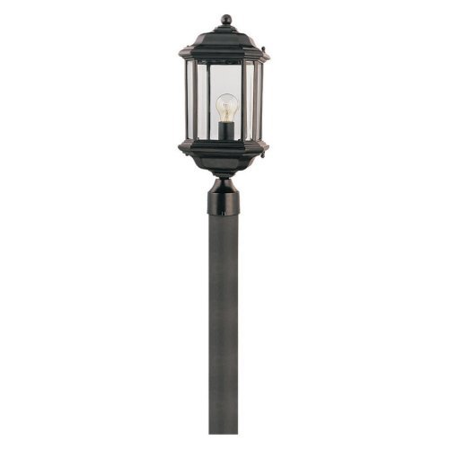 Sea Gull Kent Outdoor Post Lantern - 20H in. Black
