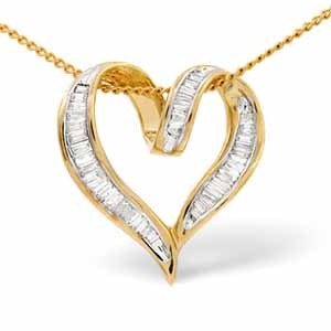 9ct Contemporary Diamond Heart Pendant.