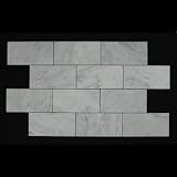 Bianco Carrara (White Carrera) Honed Marble 3 x 6 Subway Tile