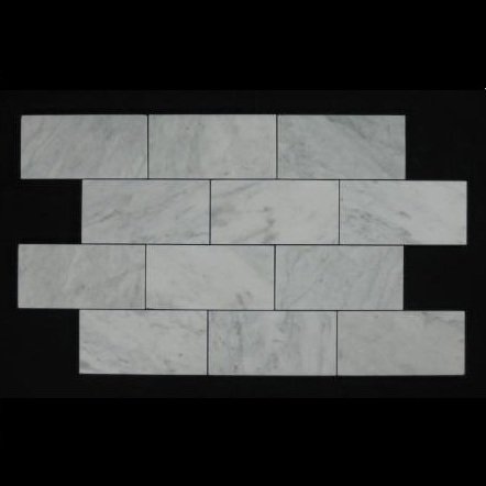 Bianco Carrara  Honed Marble 3 x 6 Subway Tile