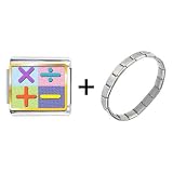 Add Subtract Multiply Divide Sign Photo Italian Charm Bracelet