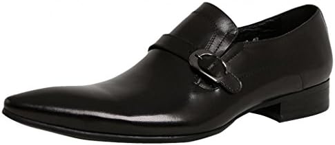 FARYM Men's Handmade Cow Leather Pointed Toe Slip On Loafer Oxford Shoes Black 41EU