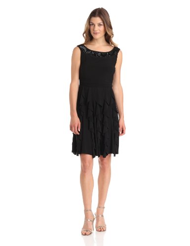 Tiana B Womens Sleeveless Dress with Neckline Yoke