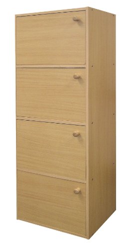 Ore International 4-Level Bookshelf with Doors