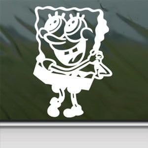 Spongebob White Sticker Decal Squarepants White Car Window Wall Macbook Notebook Laptop Sticker Decal