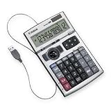 Canon 3-in-1 USB Keypad/Calculator - 12 Character(s) - LCD - Solar, Battery Powered - 1.3 x 4.1 x 5.3 - Silver