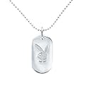Unisex Playboy Dogtag Necklace Dog Tag Bunny Logo Reversible to PLAYBOY est 1953 Authentic Licensed Jewelry CPBN151