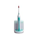 GSI Super Quality All-In-One Electronic Rechargeable Sonic Power Toothbrush with UV Sanitizer Base - 3 Soft Dupont Brush Heads Included - Waterproof Design, Charging/Docking/Sanitizing Station, Sonic-Wave Cleaning, Auto Timer, 3 Brushing Modes - Green