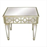 Crestview CVFZR037 Mirrored End Table in Silver