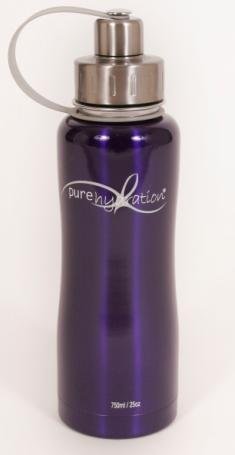 Pure Hydration Stainless Steel Insulated Water Bottle and Handle 25oz Purple