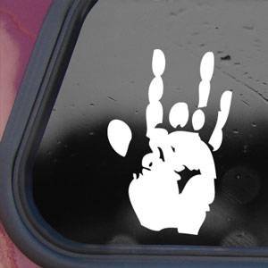 Jerry Garcia Handprint Grateful Dead White Decal Sticker White Decal Sticker