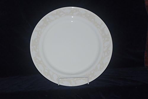 Corning Pyroceram Chop Plate Round Platter Cor203 White with Neutral Scroll Border