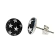Stainless Steel Fake Plug Earrings - 16g Wire - 00G - White Star
