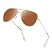 Polarized Aviator Sunglasses for Men/Women Metal Mens Sunglasses Driving Sun Glasses (Brown Lens/Gold Frame)
