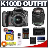 Pentax K100D Super 6.1MP Digital SLR Camera with Shake Reduction and 18-55mm f/3.5-5.6 Lens + Pentax 50-200mm f/4-5.6 ED Lens + 2GB Memory Card + NiMH Rapid Charger & High-Capacity Rechargeable Batteries + Deluxe Gadget Bag