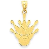 14k 7 Pin and Bowling Ball - JewelryWeb
