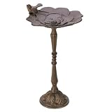 Rustic Finish Cast Iron Home Garden Outdoor Birdbath
