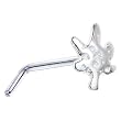 Sterling Silver Pot Leaf L-Shaped Nose Ring
