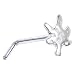 Sterling Silver Pot Leaf L-Shaped Nose Ring