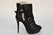 Ladies High Heel Black Military Platform Ankle Boots 9