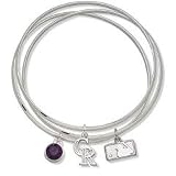 Colorado Rockies Bangle Bracelet Set W/ Purple Crystals