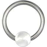 14 gauge CLEAR Marble BCR Captive Ring