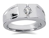 0.50 CTW Men's Diamond Ring in 14K White Gold