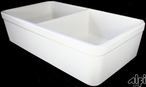 ALFI Brand AB512-W Double Bowl Fireclay Farmhouse Apron Kitchen