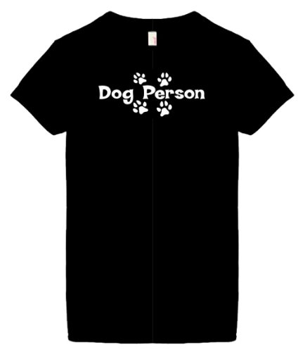 Best Price Women's Animal Lover Pet T-Shirts (Dog Person) Humorous Slogans Comical Sayings Womens Fashion Cut Black Shirt; Great Gift Ideas for Women, Ladies, Misses, Juniors, & Teens (Novelty Items)