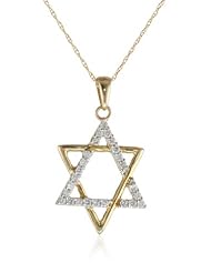 10k Gold Diamond Star of David Pendant (1/4 cttw, H-I Color, 12-I2-I3 Clarity)
