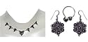 Necklace Earring Ring Sterling Silver and Amethyst Gemstones (gnklcs115)