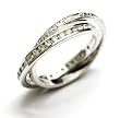 Platinum Diamond & Hand Engraved Rolling Ring Size 6 Ctw 0.70