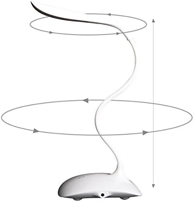 Desk Light -DefenderX Eye-friendly Table Reading Lamp Torch, Portable Flexible Neck LED Light with 3 dimmer supply 3 level adjustable Brightness, Rechargeable Lithium Battery USB charge , White