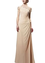 A-line Cocktail Floor Length Round Neck Satin Sequined  Applique Mesh Short Sleeves Homecoming Dress/Pageant Dress/Prom Dress/Party Dress/Wedding Dress  With Ruffles