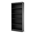 South Shore Axess Collection 5-Shelf Bookcase, Black