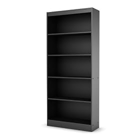 South Shore Furniture, Smart Basics Collection, Five Shelf Bookcase, Pure black by South Shore Furniture