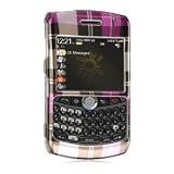 Pink Plaid Check Snap on Hard Skin Cover Case for Blackberry Curve 8300 8310 8330 + Belt Clip