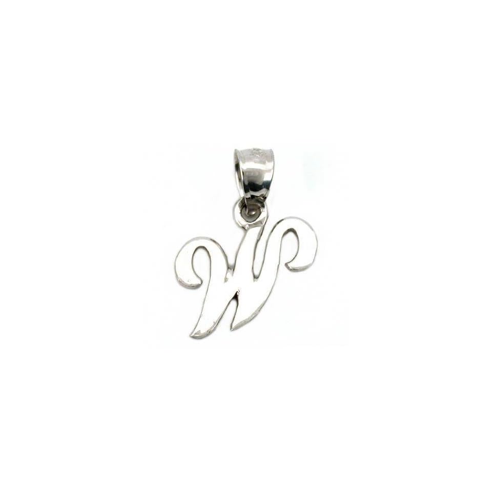charm white 13 5mm dp b002ezai9c cursive letter w charm 14k white gold ...